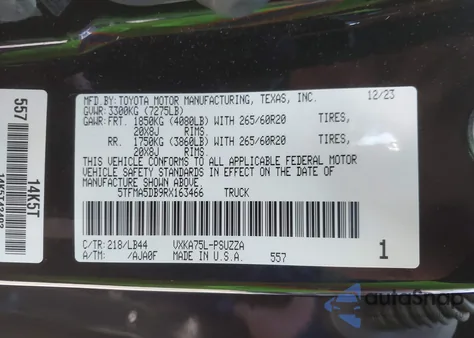 2024 Toyota Tundra 1794 Edition from USA, damaged, VIN 5TFMA5DB9RX163466